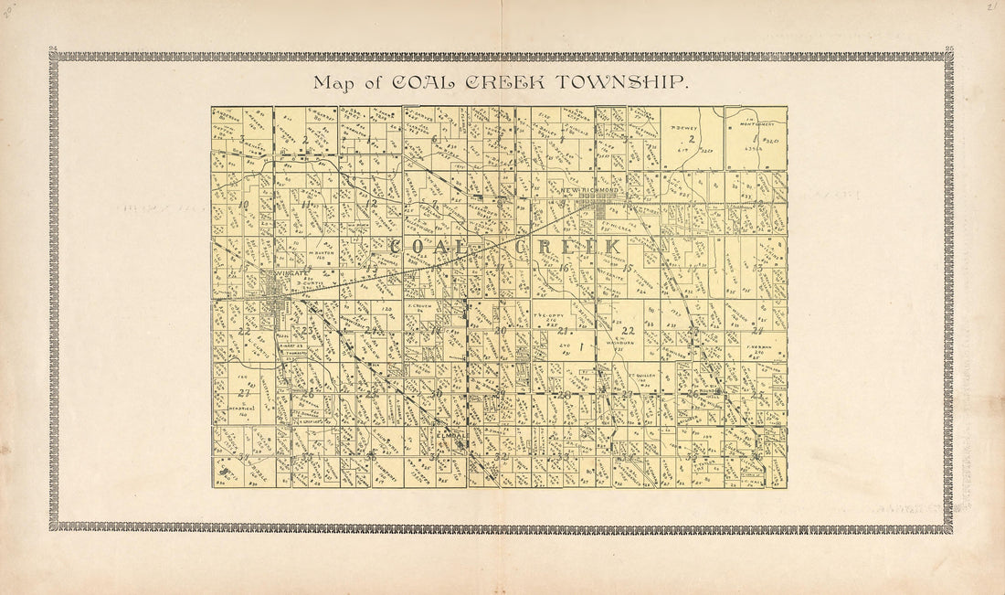 Map of Coal Creek Township from the Revised Montgomery County Atlas : Containing, Besides a Complete Atlas, Histories of the Townships and County and Treatises On Civil Government, Surveying and Civil Engineering 1898 by Relic Map Company