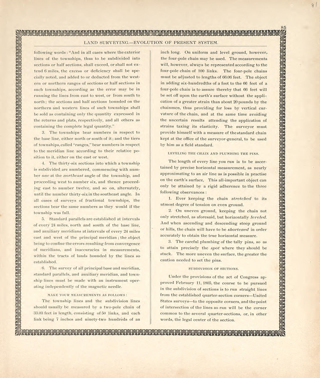 Land Surveying - Evolution of Present System from the Revised Montgomery County Atlas : Containing, Besides a Complete Atlas, Histories of the Townships and County and Treatises On Civil Government, Surveying and Civil Engineering 1898 by Relic Map Company