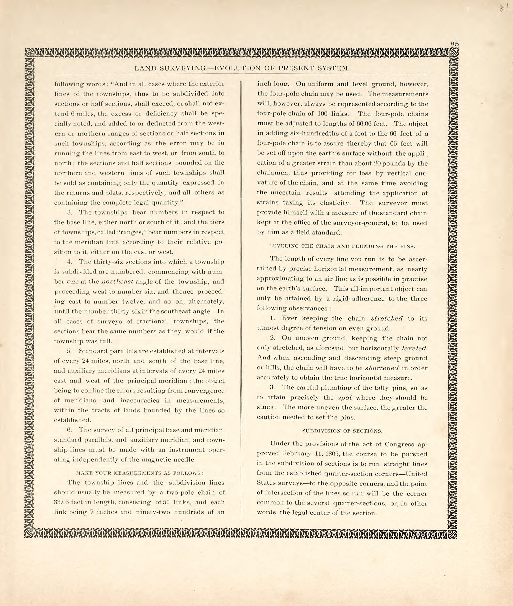 Land Surveying - Evolution of Present System from the Revised Montgomery County Atlas : Containing, Besides a Complete Atlas, Histories of the Townships and County and Treatises On Civil Government, Surveying and Civil Engineering 1898 by Relic Map Company
