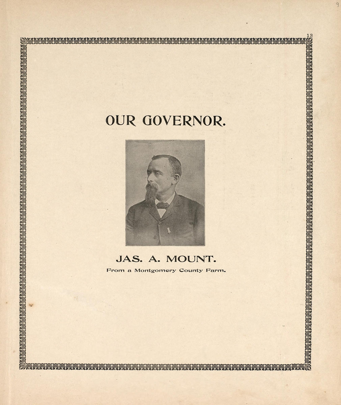 Our Governor from the Revised Montgomery County Atlas : Containing, Besides a Complete Atlas, Histories of the Townships and County and Treatises On Civil Government, Surveying and Civil Engineering 1898 by Relic Map Company