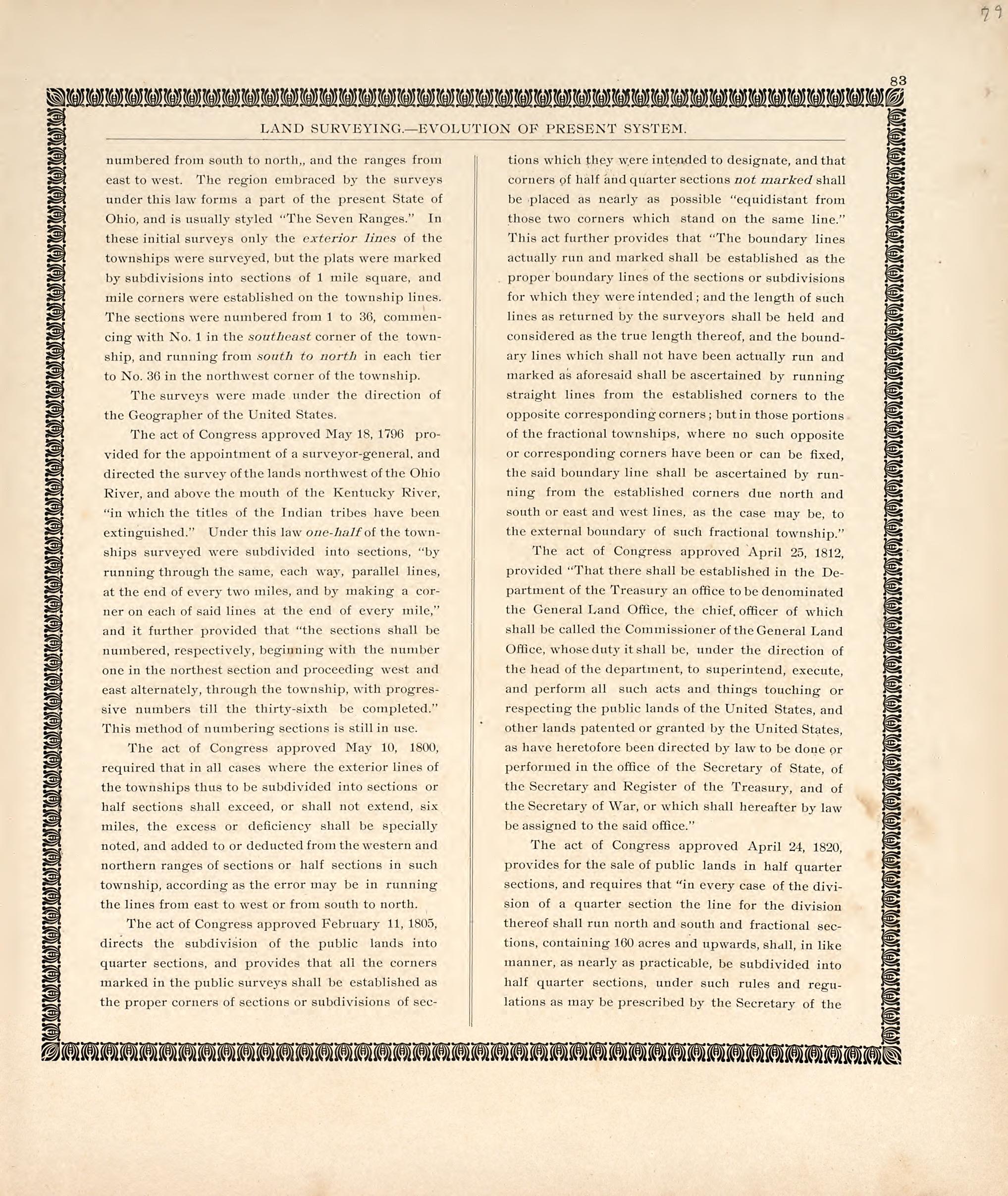 Land Surveying - Evolution of Present System from the Revised Montgomery County Atlas : Containing, Besides a Complete Atlas, Histories of the Townships and County and Treatises On Civil Government, Surveying and Civil Engineering 1898 by Relic Map Company