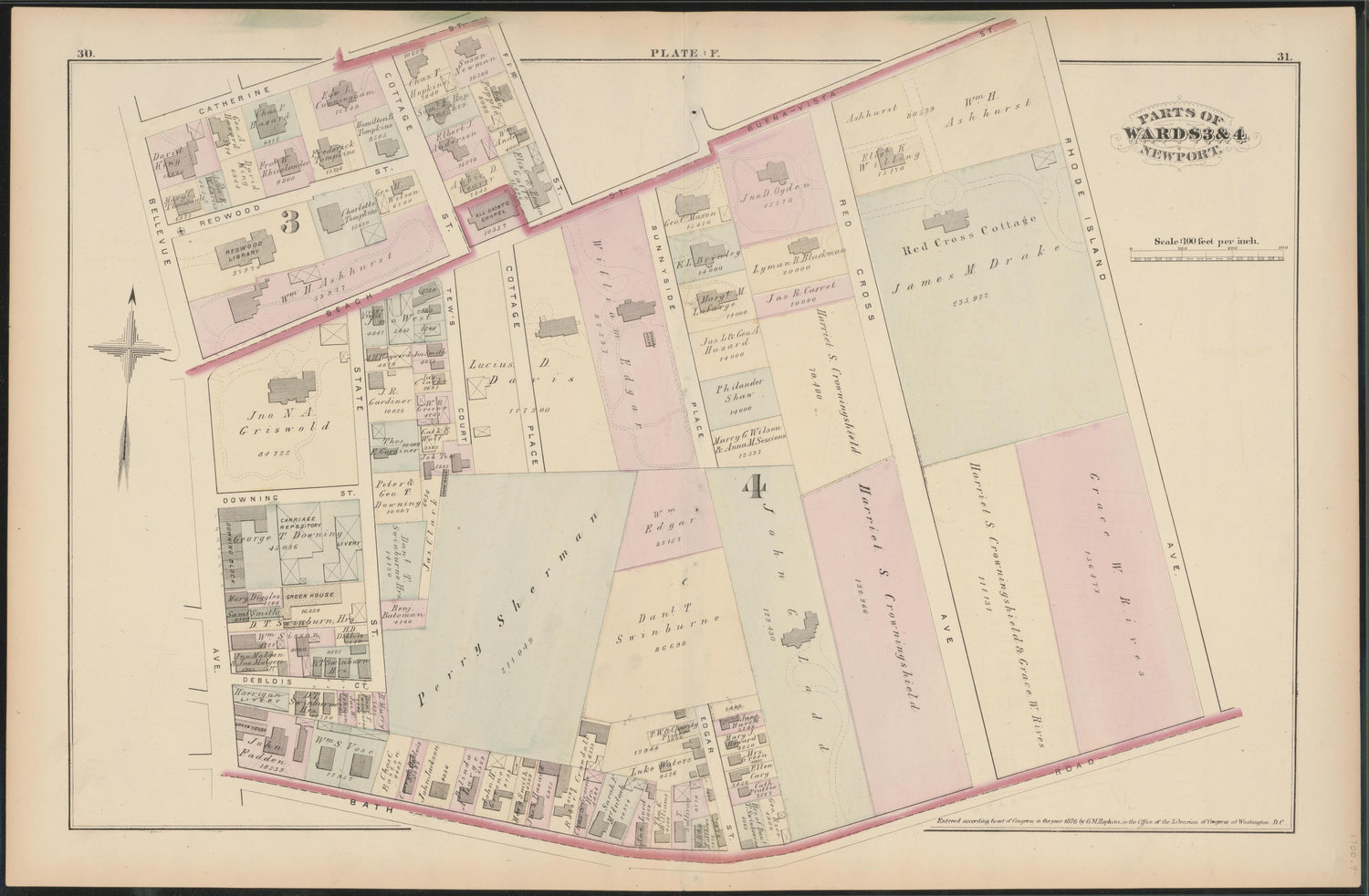 Image 10 of City Atlas of Newport, Rhode Island (maps Only) from City Atlas of Newport, Rhode Island 1876 by Relic Map Company