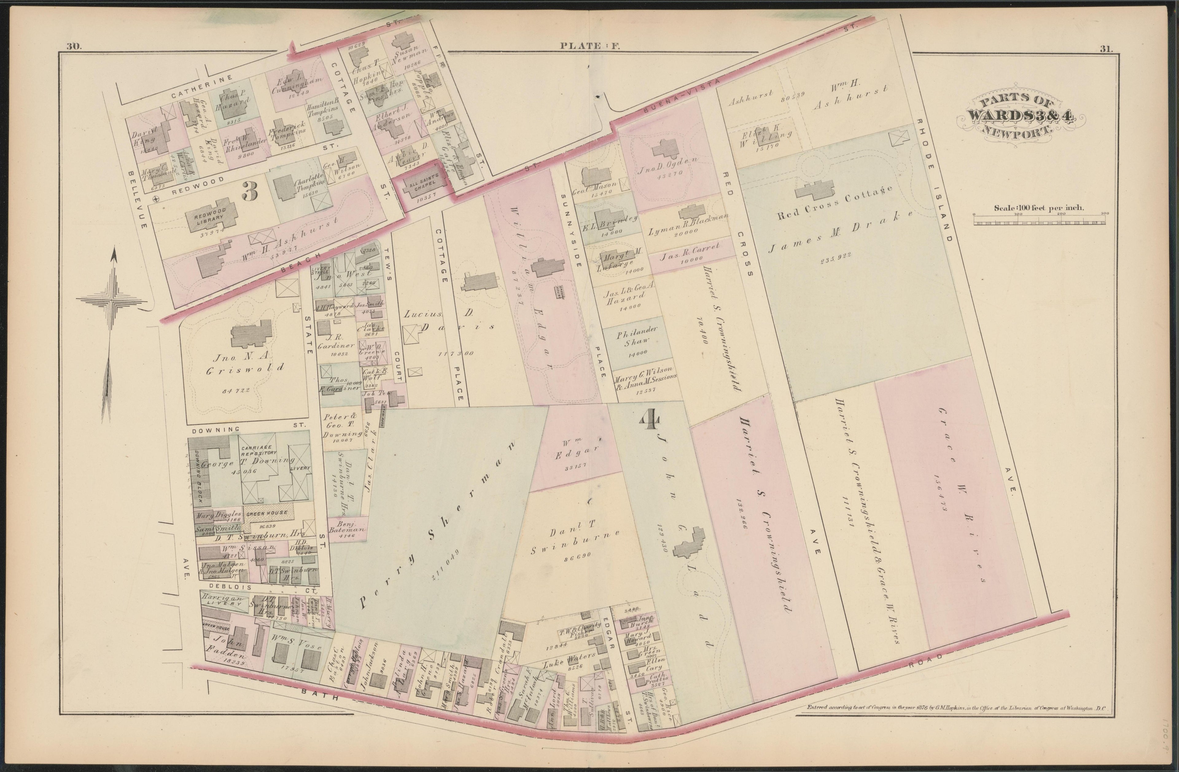 Image 10 of City Atlas of Newport, Rhode Island (maps Only) from City Atlas of Newport, Rhode Island 1876 by Relic Map Company