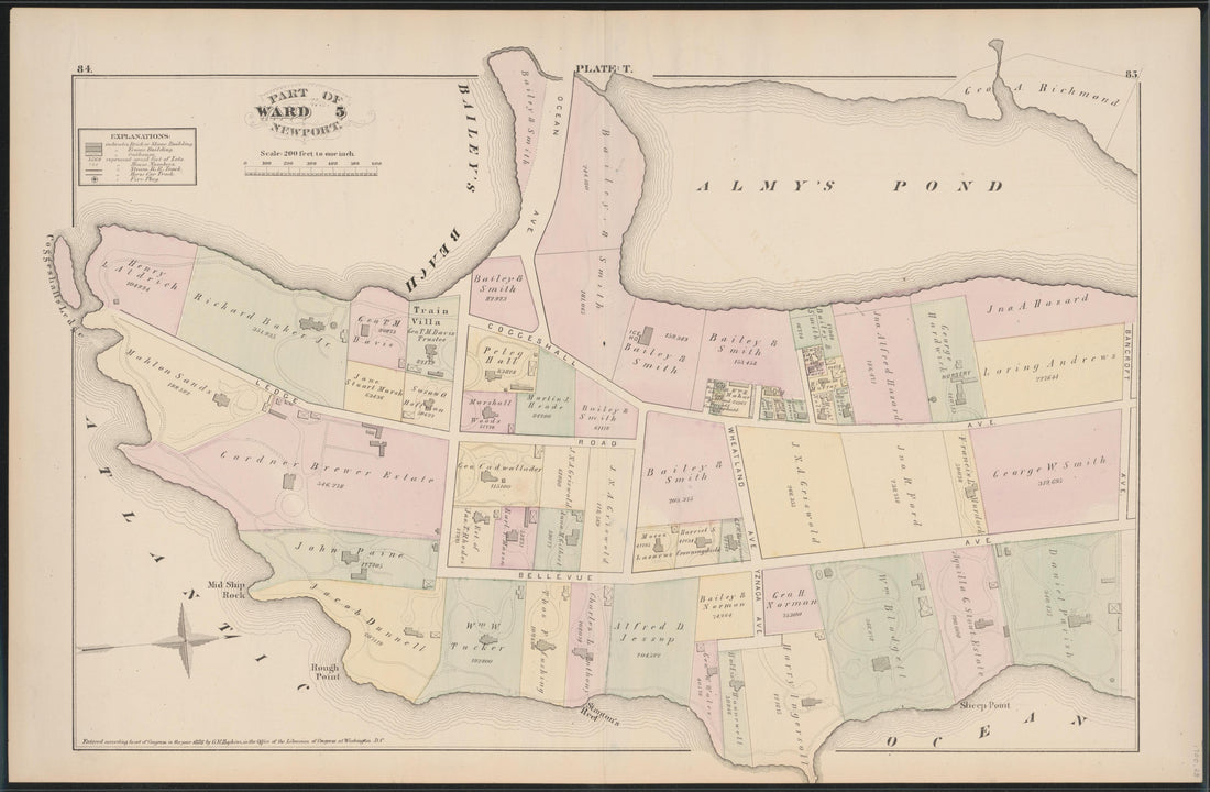 Image 23 of City Atlas of Newport, Rhode Island (maps Only) from City Atlas of Newport, Rhode Island 1876 by Relic Map Company