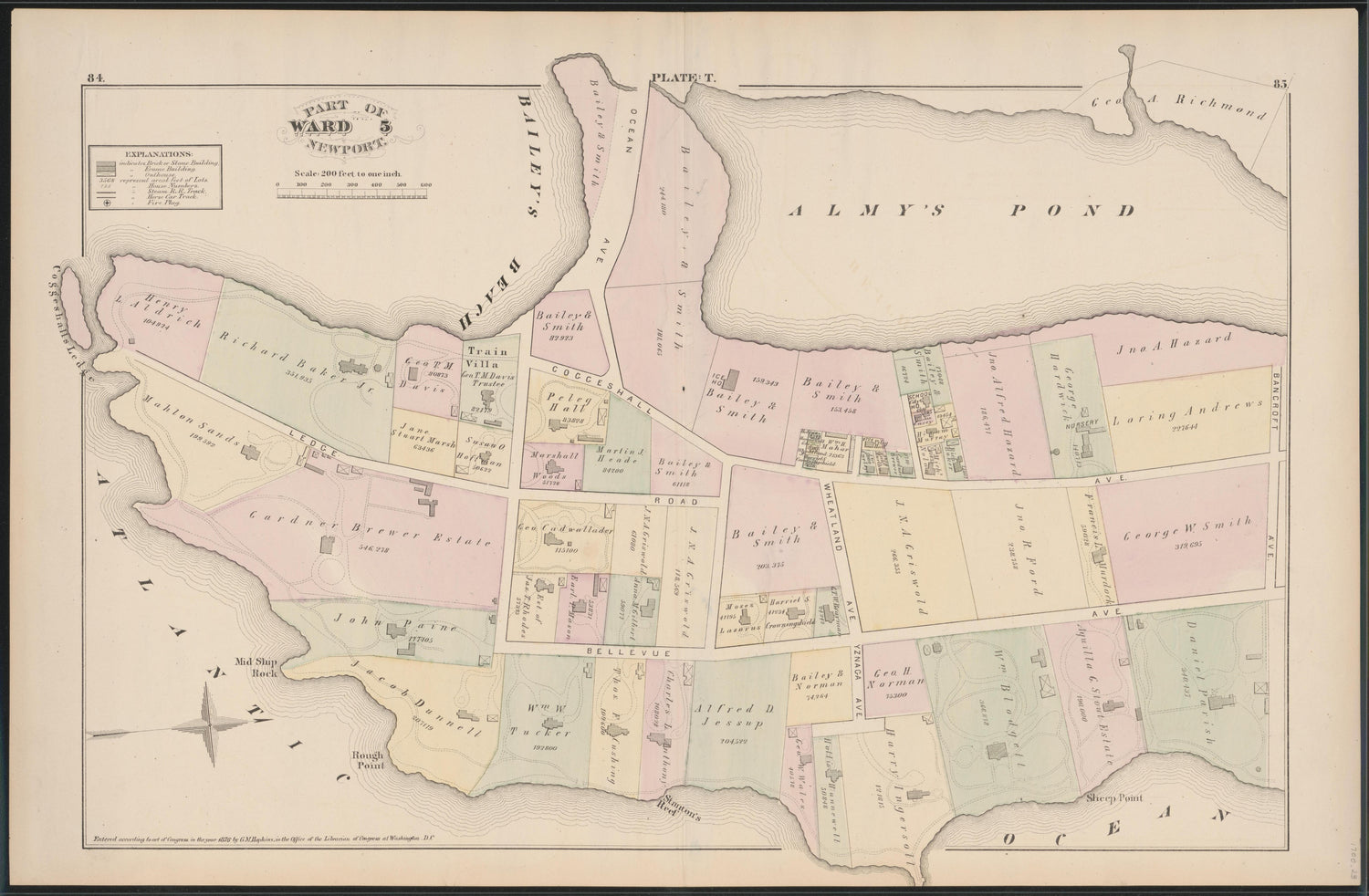Image 23 of City Atlas of Newport, Rhode Island (maps Only) from City Atlas of Newport, Rhode Island 1876 by Relic Map Company