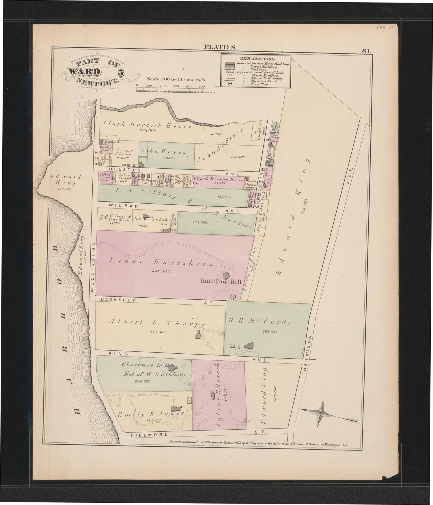 Image 22 of City Atlas of Newport, Rhode Island (maps Only) from City Atlas of Newport, Rhode Island 1876 by Relic Map Company