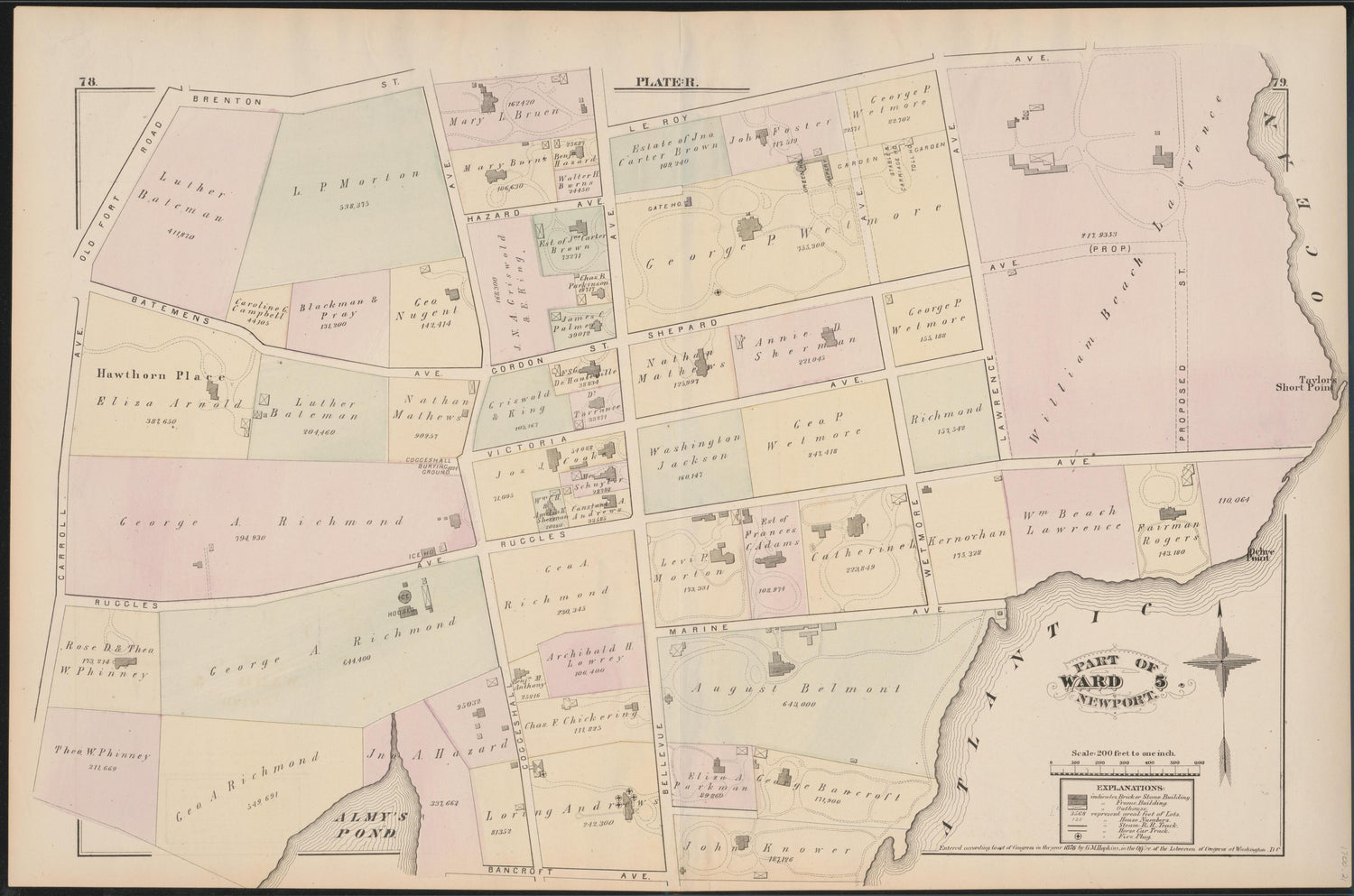 Image 21 of City Atlas of Newport, Rhode Island (maps Only) from City Atlas of Newport, Rhode Island 1876 by Relic Map Company