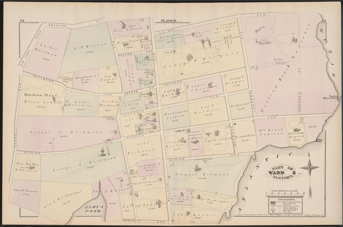 Image 21 of City Atlas of Newport, Rhode Island (maps Only) from City Atlas of Newport, Rhode Island 1876 by Relic Map Company