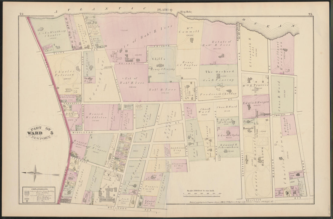 Image 20 of City Atlas of Newport, Rhode Island (maps Only) from City Atlas of Newport, Rhode Island 1876 by Relic Map Company