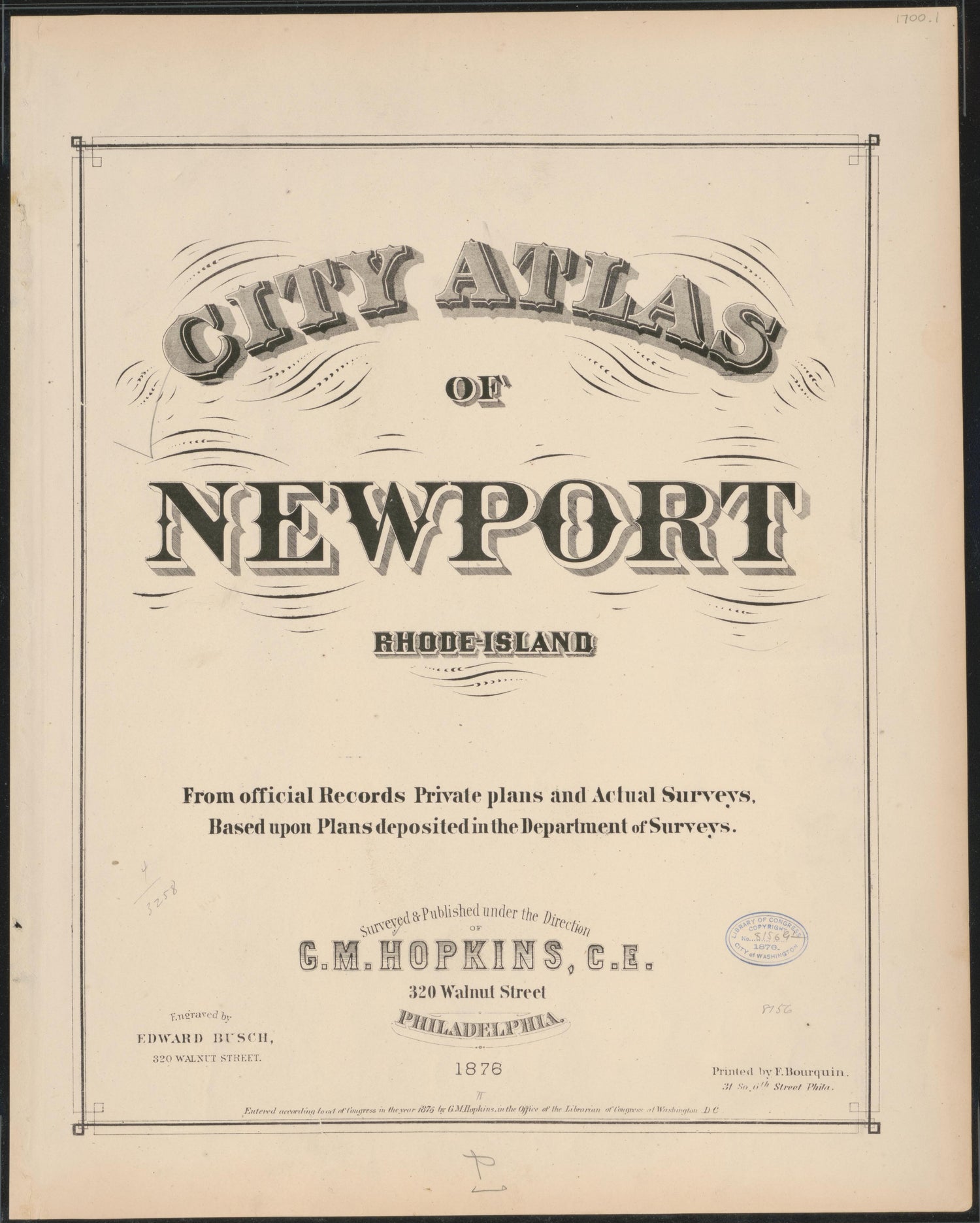Image 2 of City Atlas of Newport, Rhode Island (maps Only) from City Atlas of Newport, Rhode Island 1876 by Relic Map Company