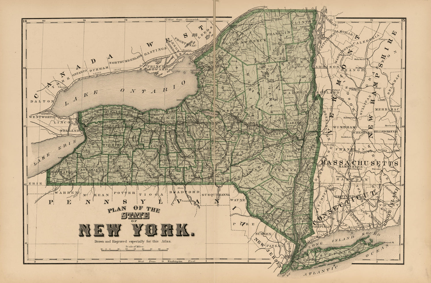 Plan of the State of New York from County Atlas of Sullivan, New York 1875 by Relic Map Company