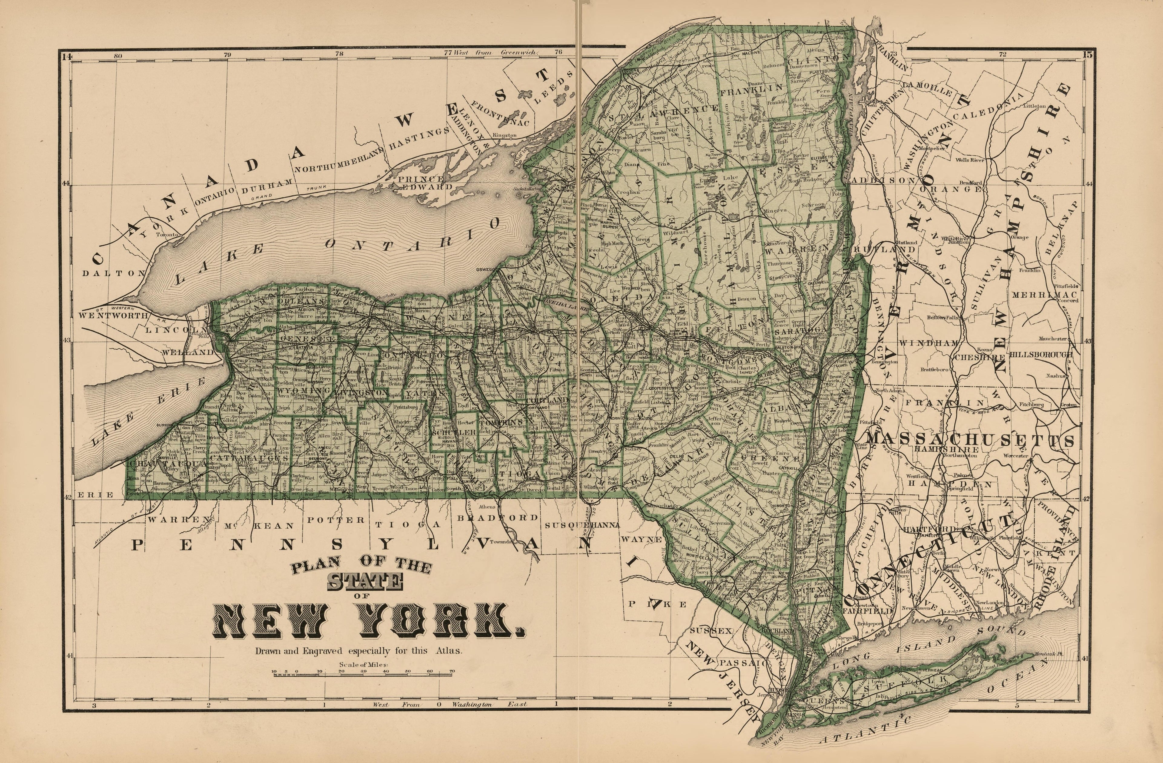 Plan of the State of New York from County Atlas of Sullivan, New York 1875 by Relic Map Company