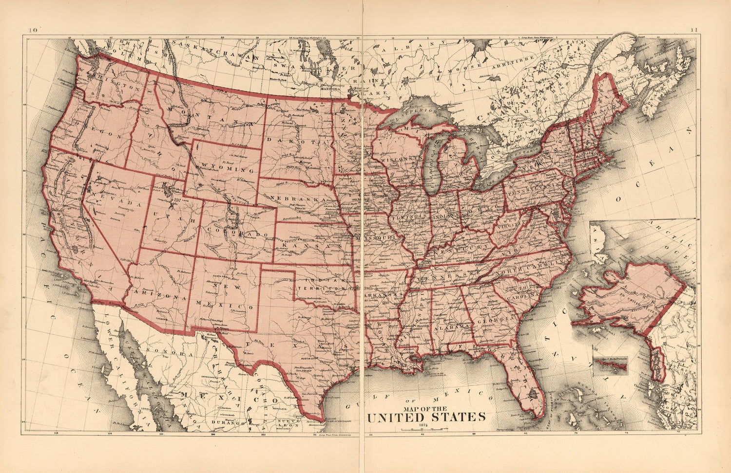 Map of the United States from County Atlas of Sullivan, New York 1875 by Relic Map Company