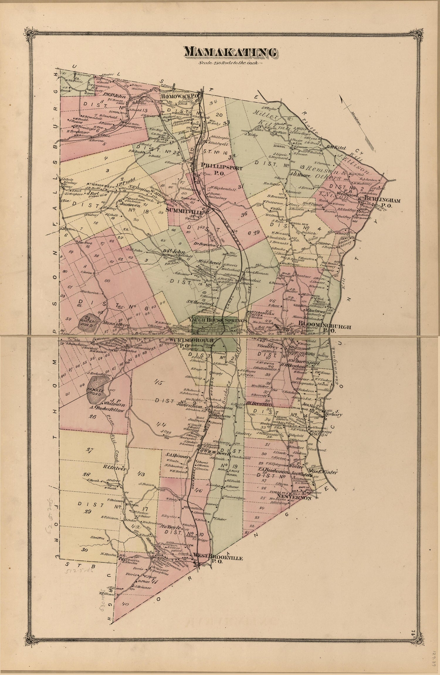 Mamakating from County Atlas of Sullivan, New York 1875 by Relic Map Company