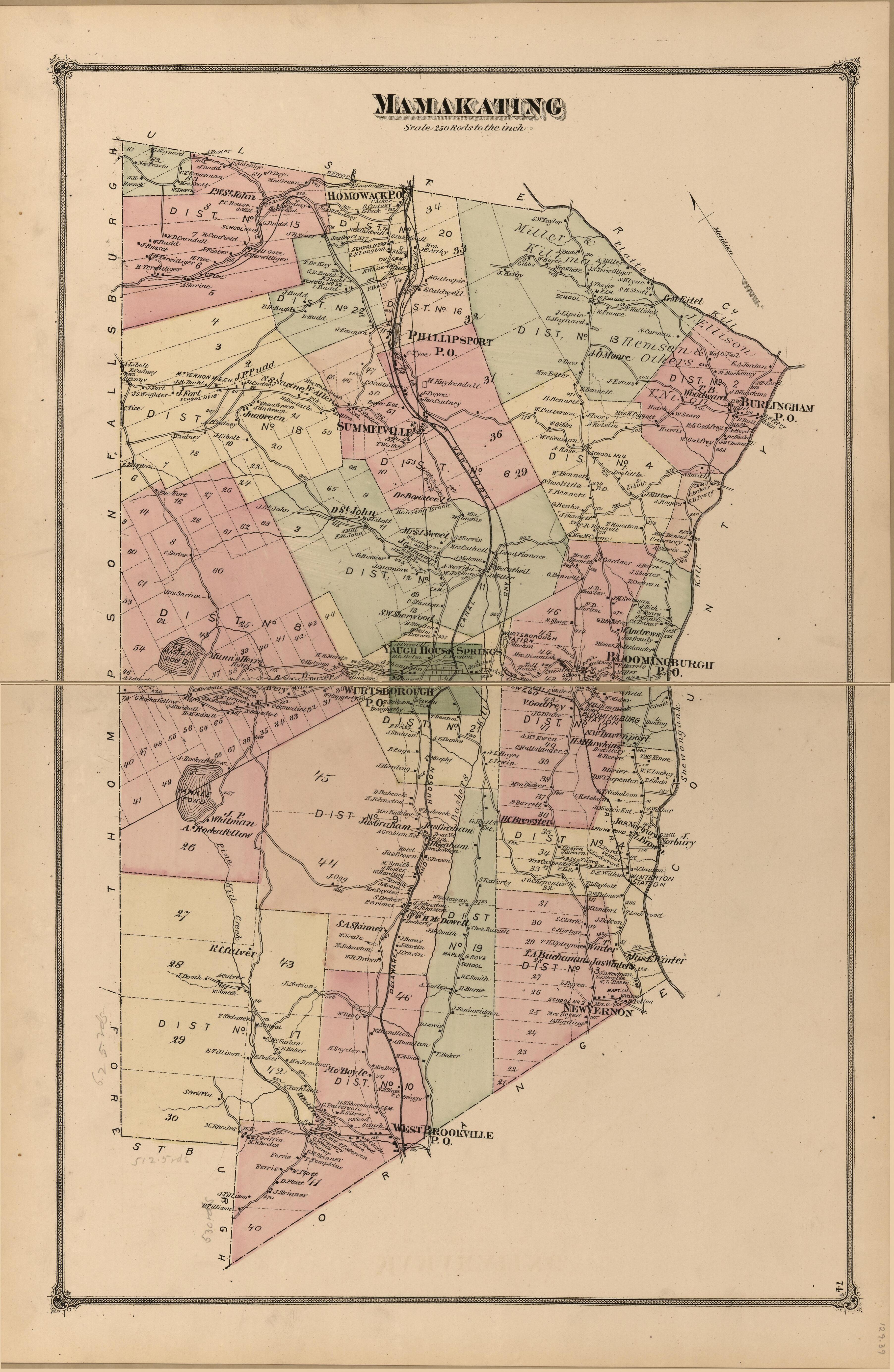Mamakating from County Atlas of Sullivan, New York 1875 by Relic Map Company