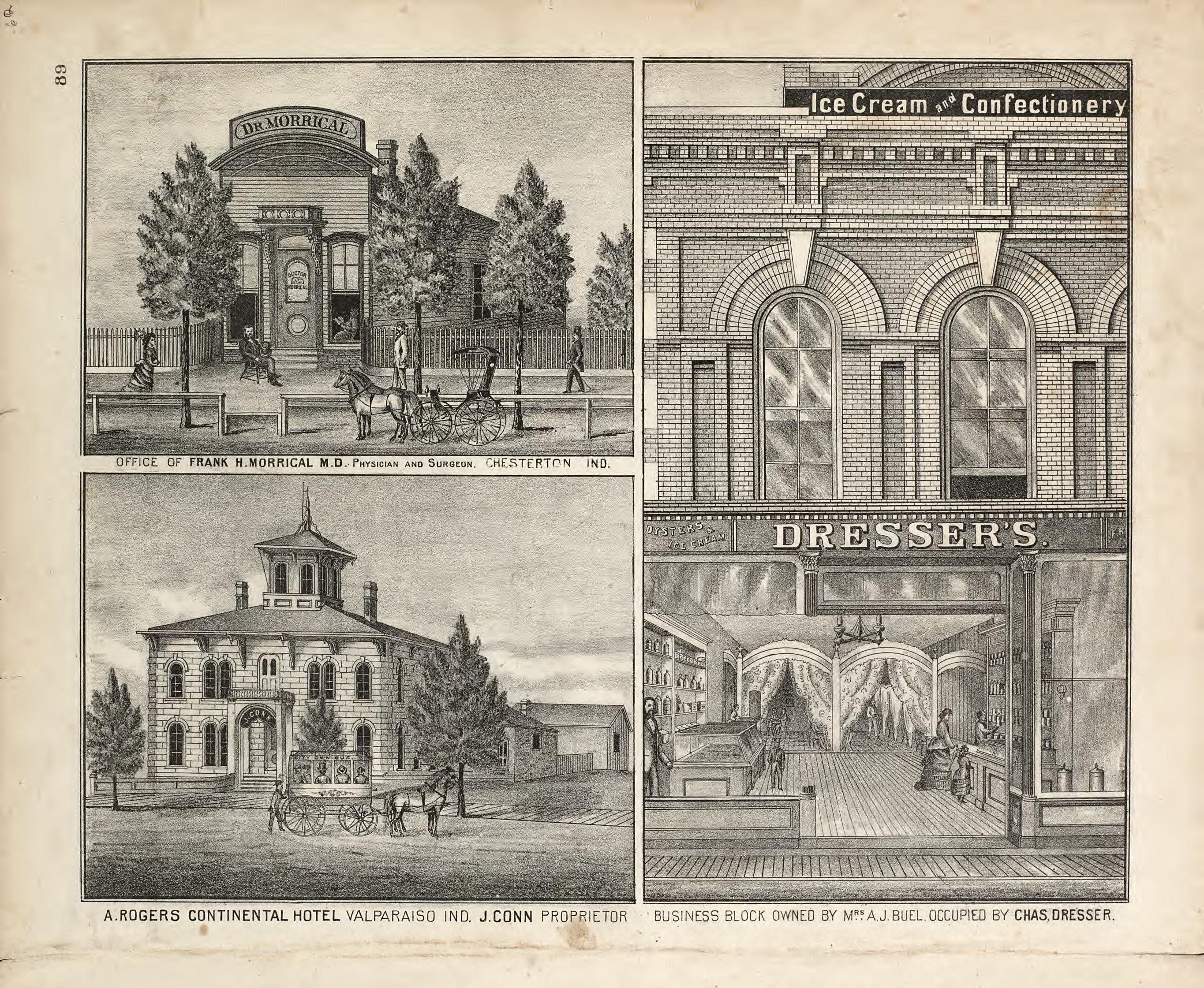 Views - 3 from Illustrated Historical Atlas of Porter County, Indiana 1876 by Relic Map Company