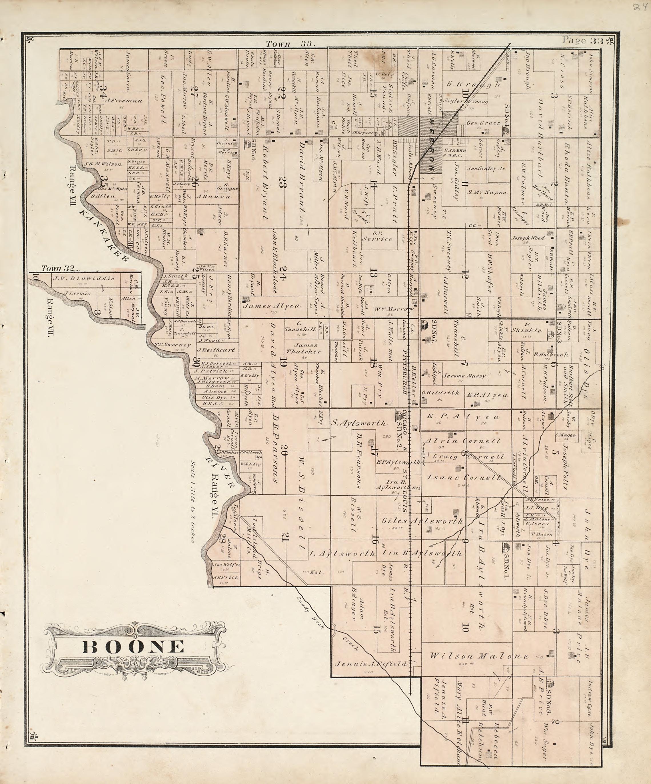 Boone from Illustrated Historical Atlas of Porter County, Indiana 1876 by Relic Map Company