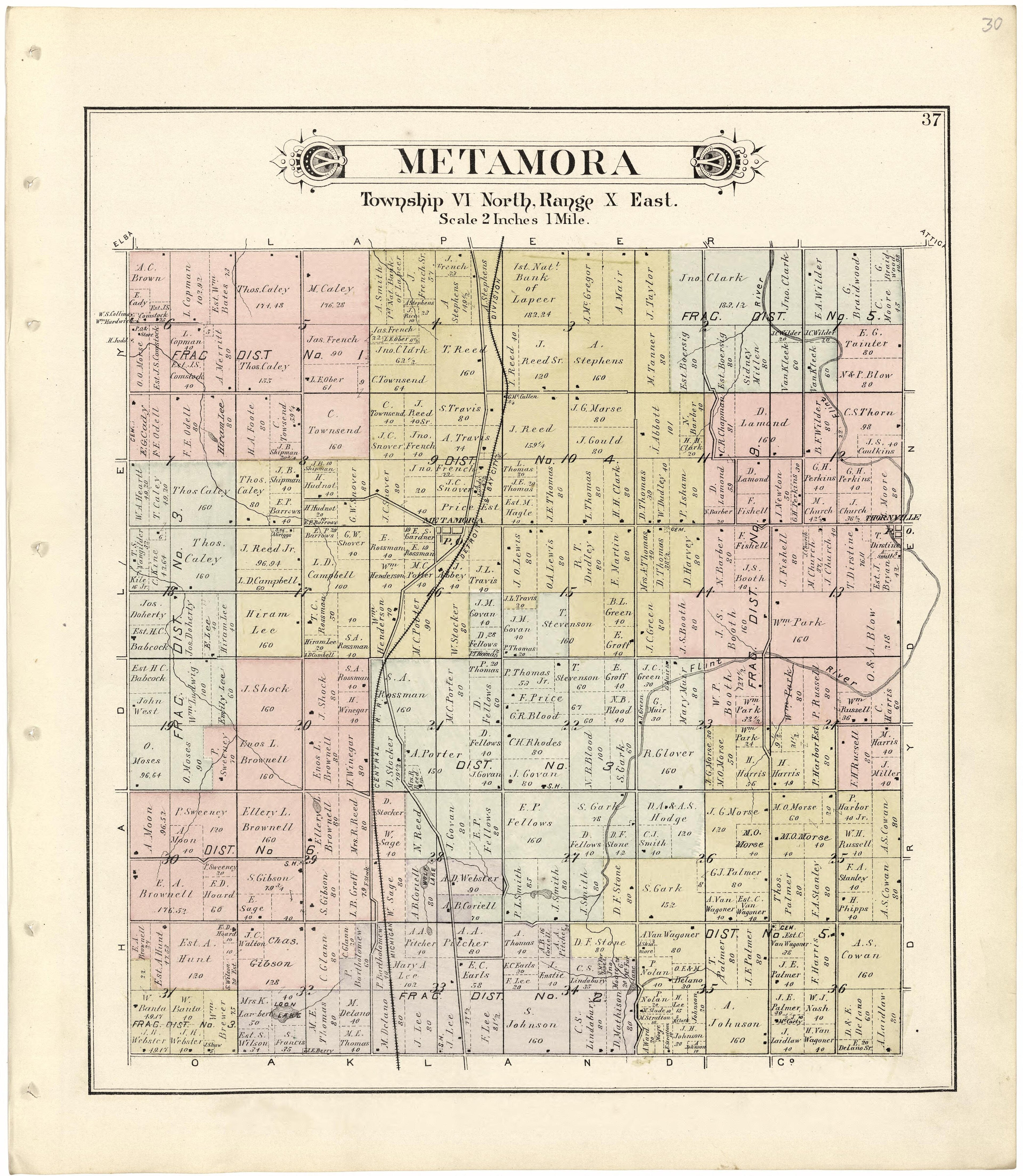 Metamora from Atlas and Directory of Lapeer County, Michigan 1893 by Relic Map Company
