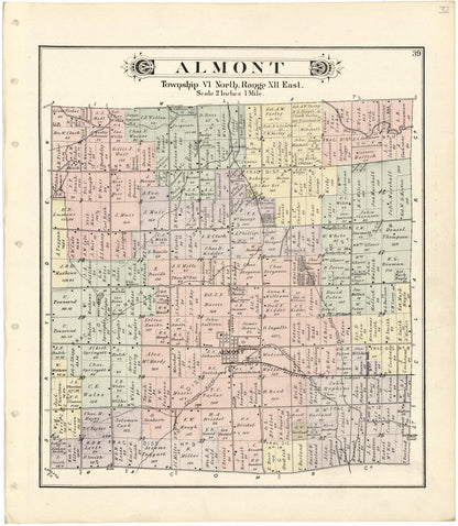 Almont from Atlas and Directory of Lapeer County, Michigan 1893 by Relic Map Company