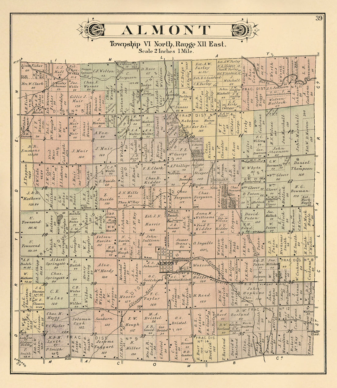 Almont from Atlas and Directory of Lapeer County, Michigan 1893