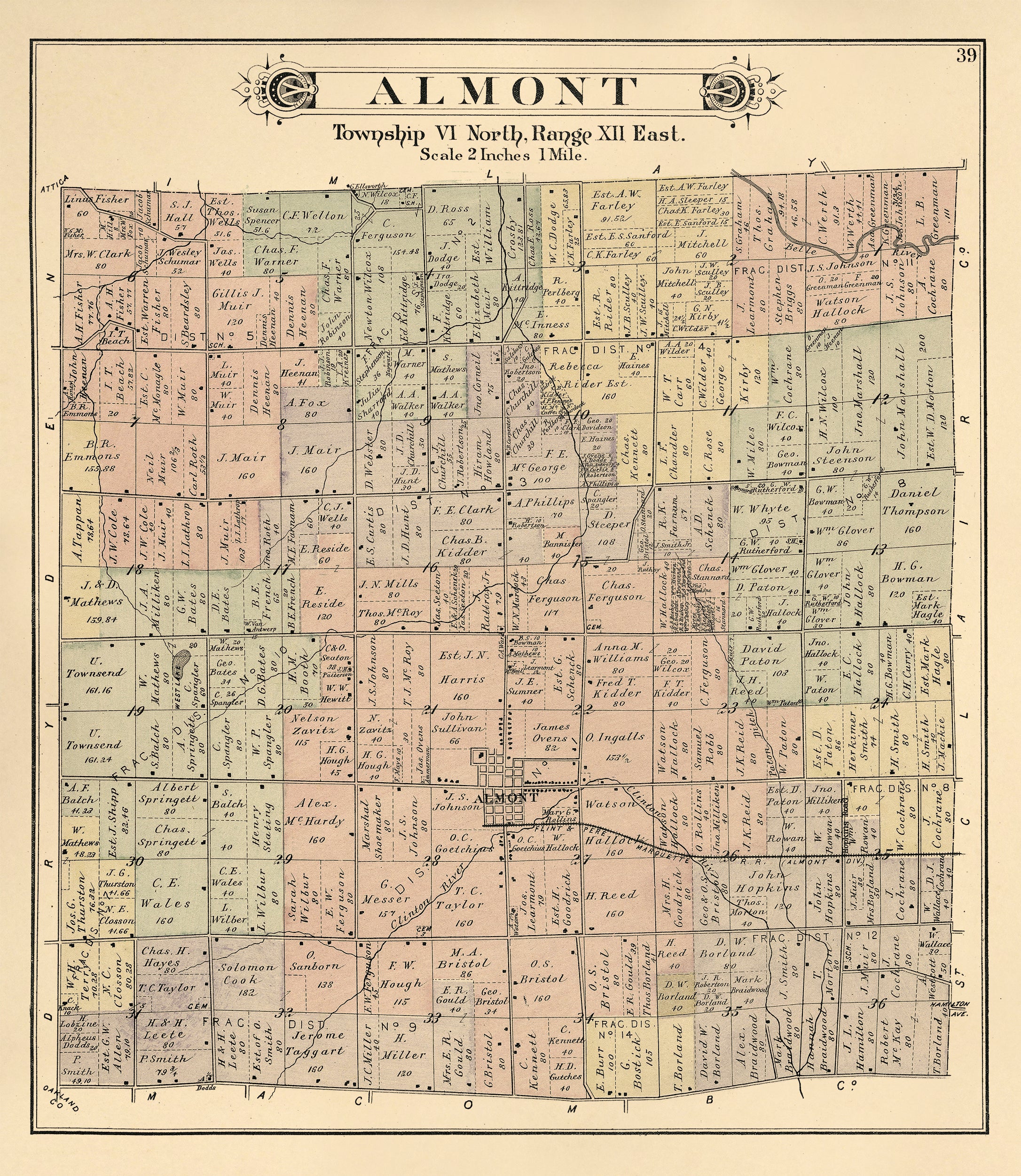 Almont from Atlas and Directory of Lapeer County, Michigan 1893