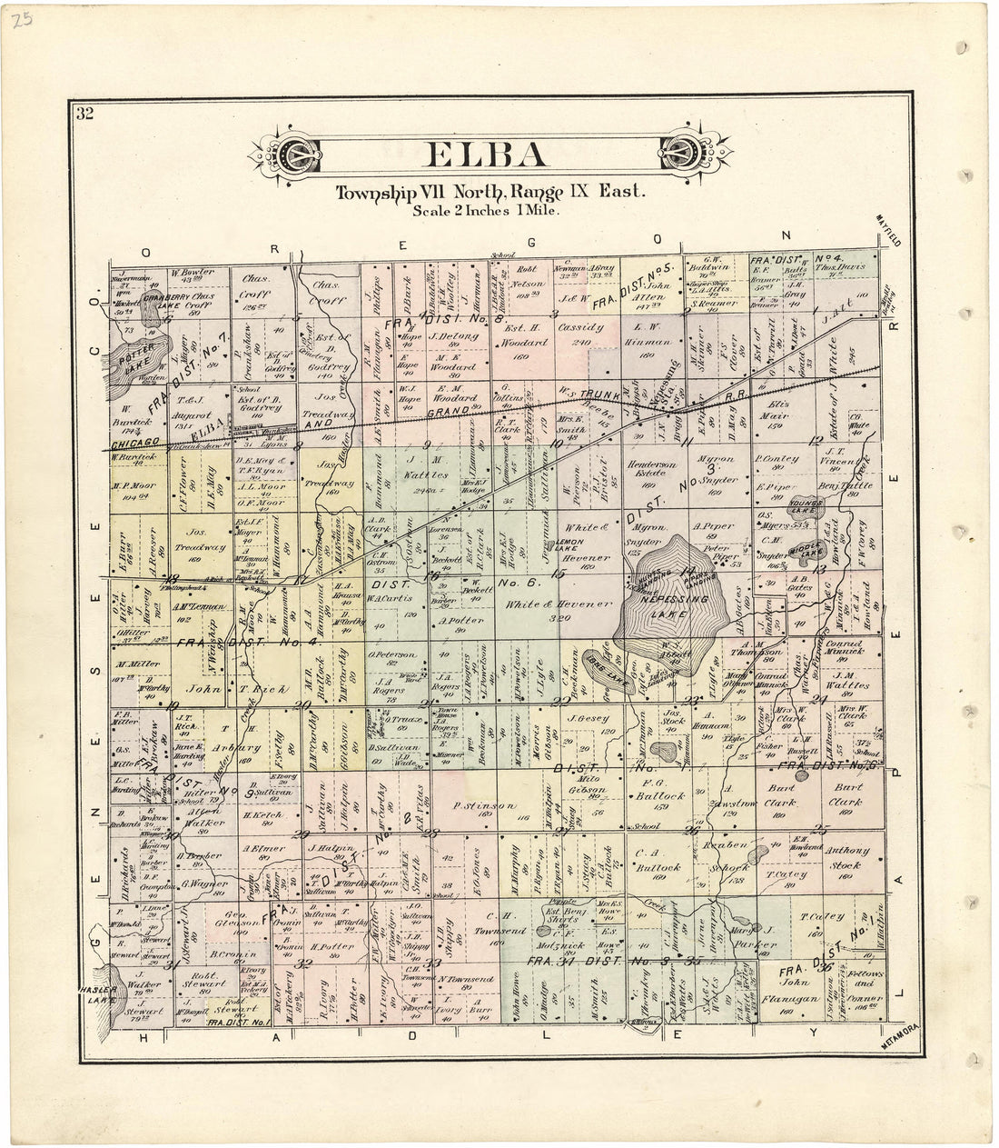 Elba from Atlas and Directory of Lapeer County, Michigan 1893 by Relic Map Company