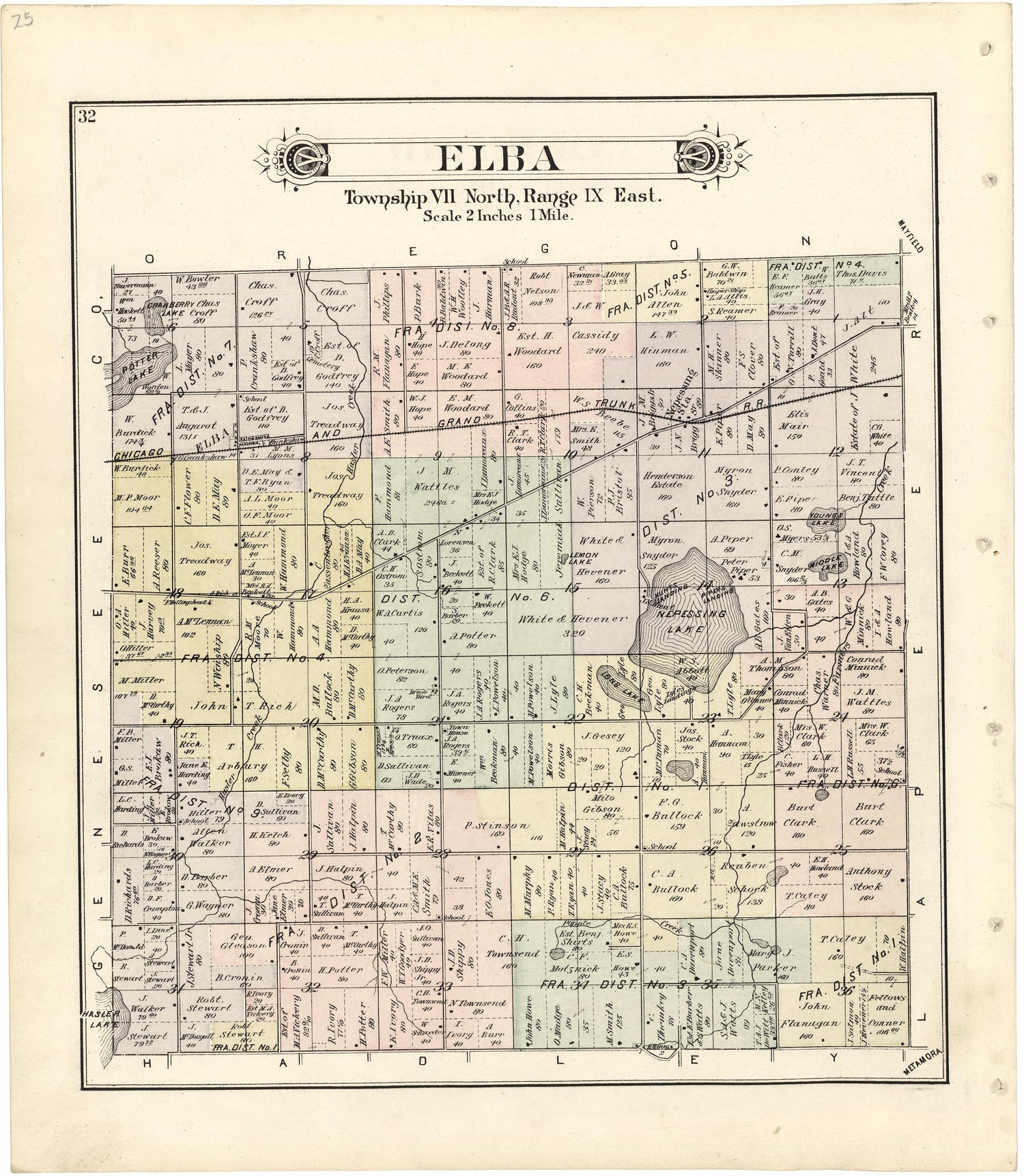 Elba from Atlas and Directory of Lapeer County, Michigan 1893 by Relic Map Company