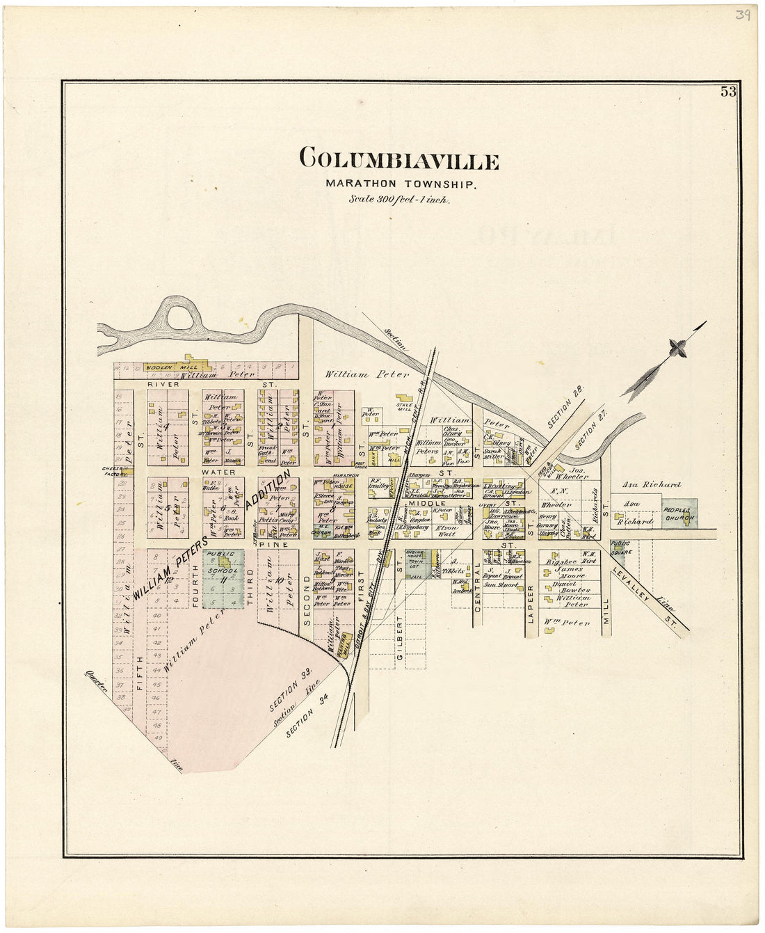 Columbiaville from Atlas and Directory of Lapeer County, Michigan 1893 by Relic Map Company