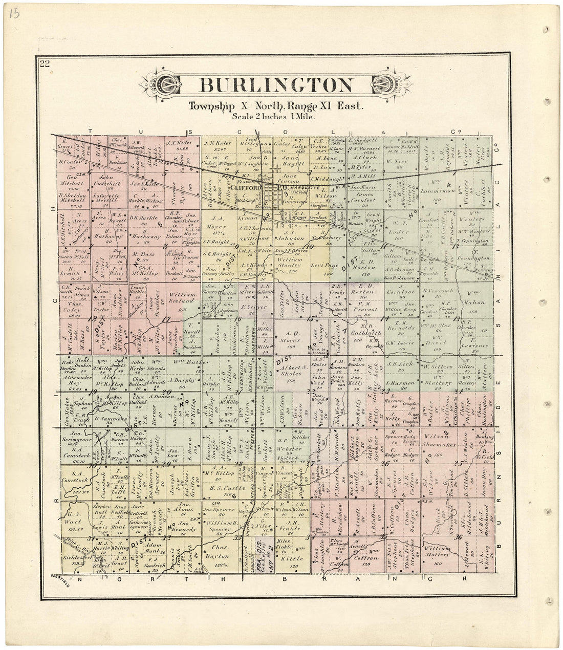 Burlington from Atlas and Directory of Lapeer County, Michigan 1893 by Relic Map Company
