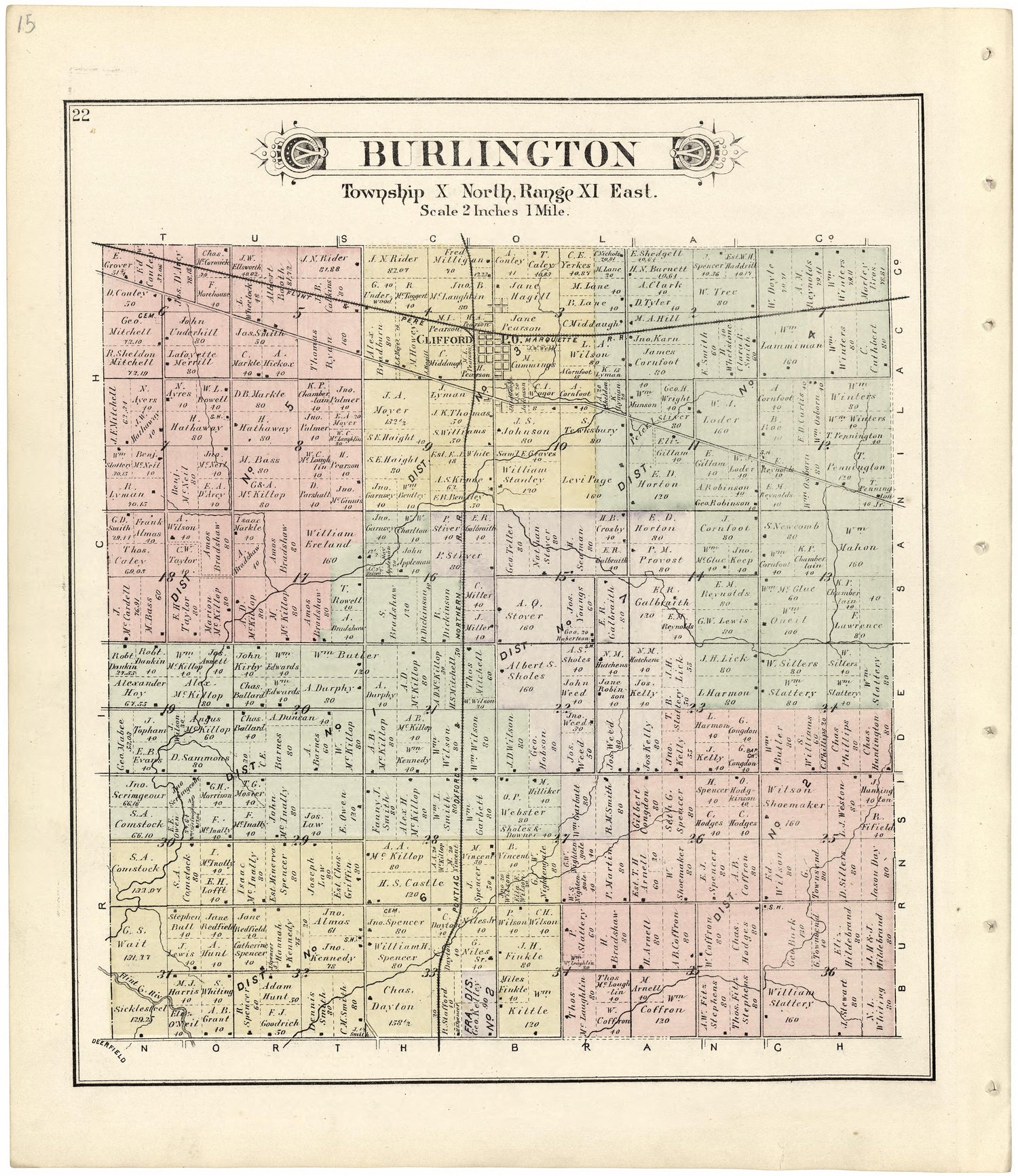 Burlington from Atlas and Directory of Lapeer County, Michigan 1893 by Relic Map Company