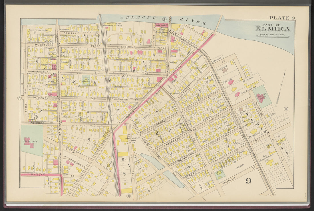 Image 11 of Atlas of the City of Elmira, New York from Atlas of the City of Elmira, New York : from Official Records, Private Plans and Surveys, Under the Direction and Personal Supervision of 1896 by Relic Map Company