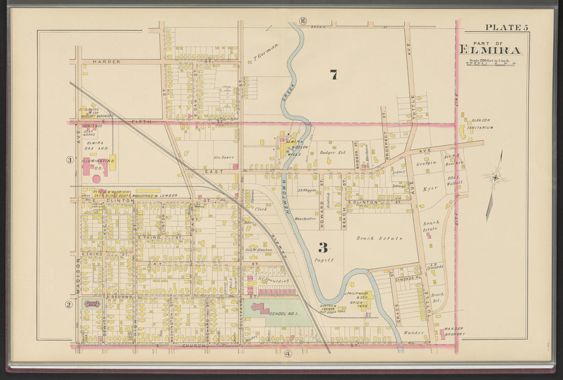 Image 7 of Atlas of the City of Elmira, New York from Atlas of the City of Elmira, New York : from Official Records, Private Plans and Surveys, Under the Direction and Personal Supervision of 1896 by Relic Map Company