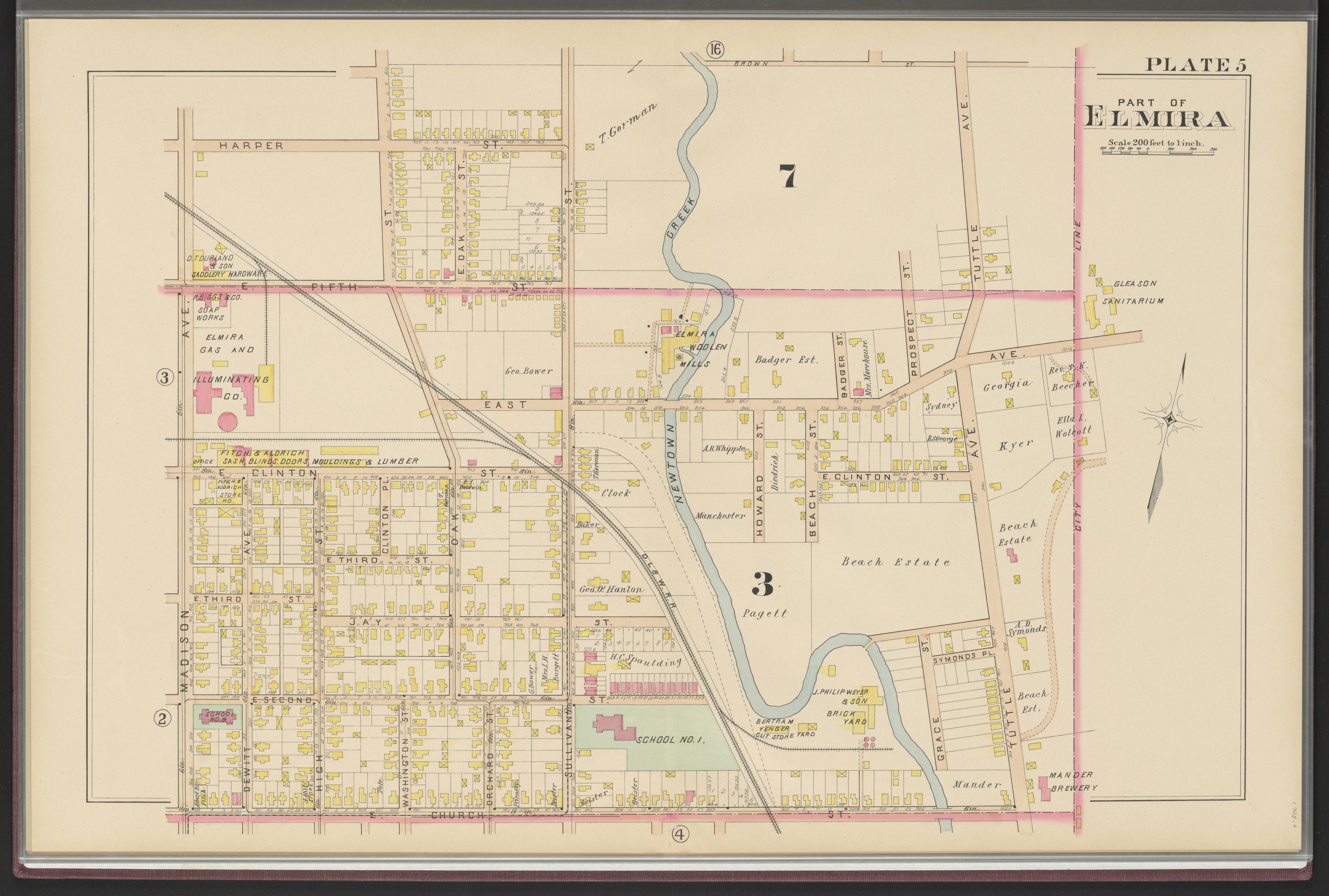 Image 7 of Atlas of the City of Elmira, New York from Atlas of the City of Elmira, New York : from Official Records, Private Plans and Surveys, Under the Direction and Personal Supervision of 1896 by Relic Map Company