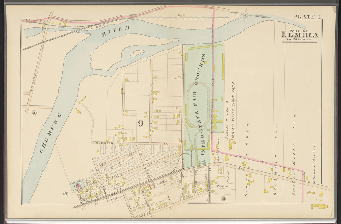 Image 13 of Atlas of the City of Elmira, New York from Atlas of the City of Elmira, New York : from Official Records, Private Plans and Surveys, Under the Direction and Personal Supervision of 1896 by Relic Map Company