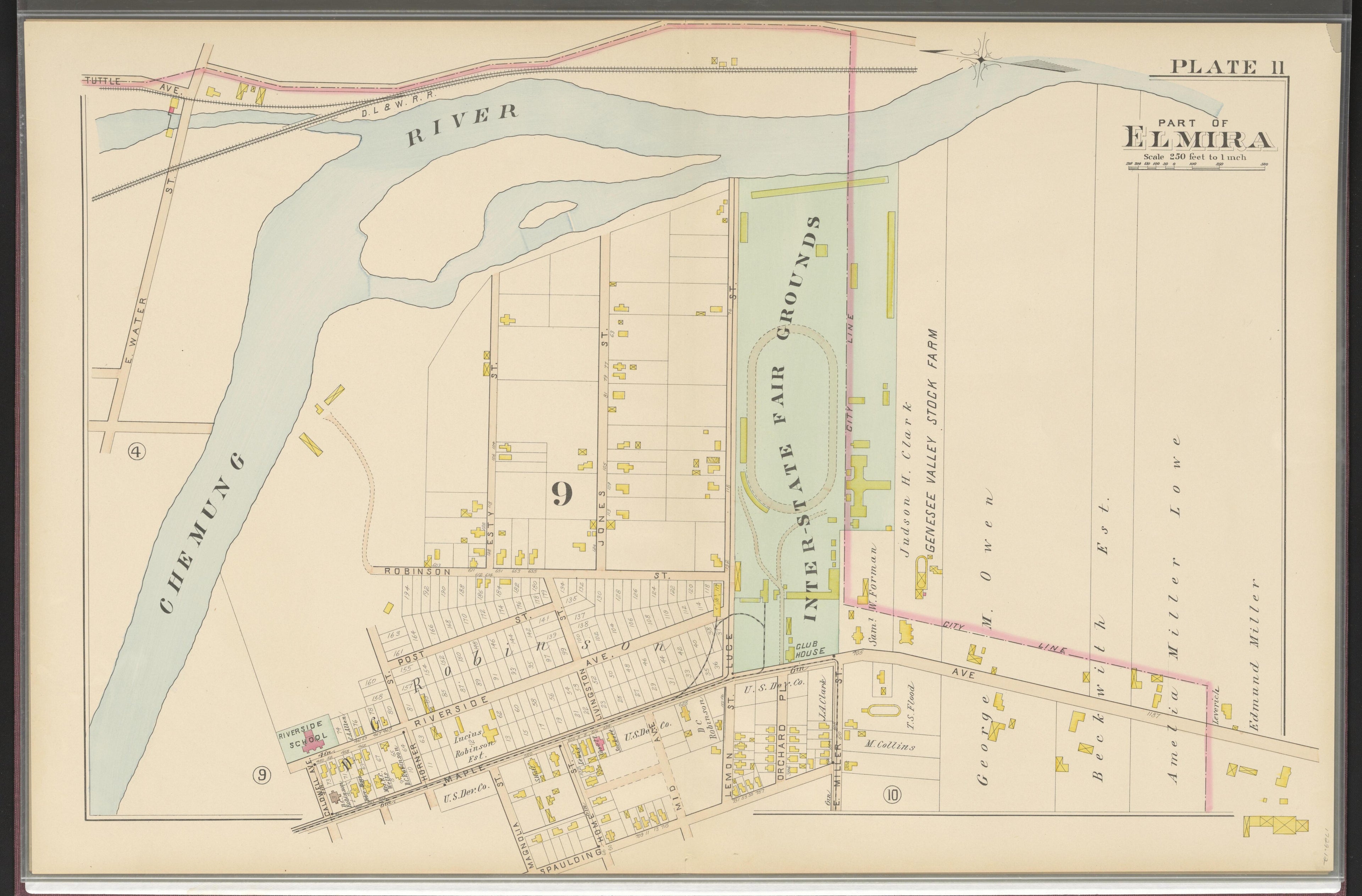 Image 13 of Atlas of the City of Elmira, New York from Atlas of the City of Elmira, New York : from Official Records, Private Plans and Surveys, Under the Direction and Personal Supervision of 1896 by Relic Map Company