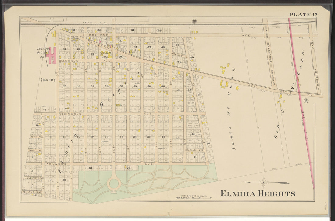 Image 19 of Atlas of the City of Elmira, New York from Atlas of the City of Elmira, New York : from Official Records, Private Plans and Surveys, Under the Direction and Personal Supervision of 1896 by Relic Map Company