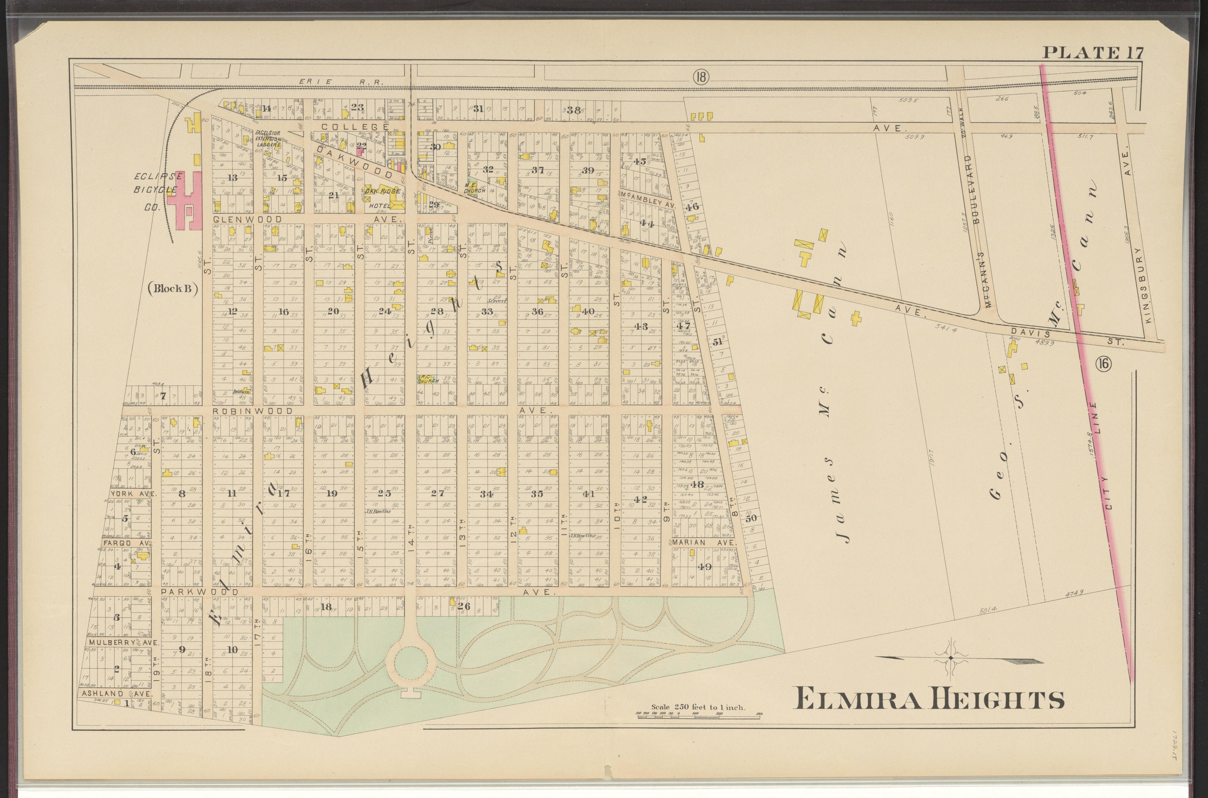 Image 19 of Atlas of the City of Elmira, New York from Atlas of the City of Elmira, New York : from Official Records, Private Plans and Surveys, Under the Direction and Personal Supervision of 1896 by Relic Map Company