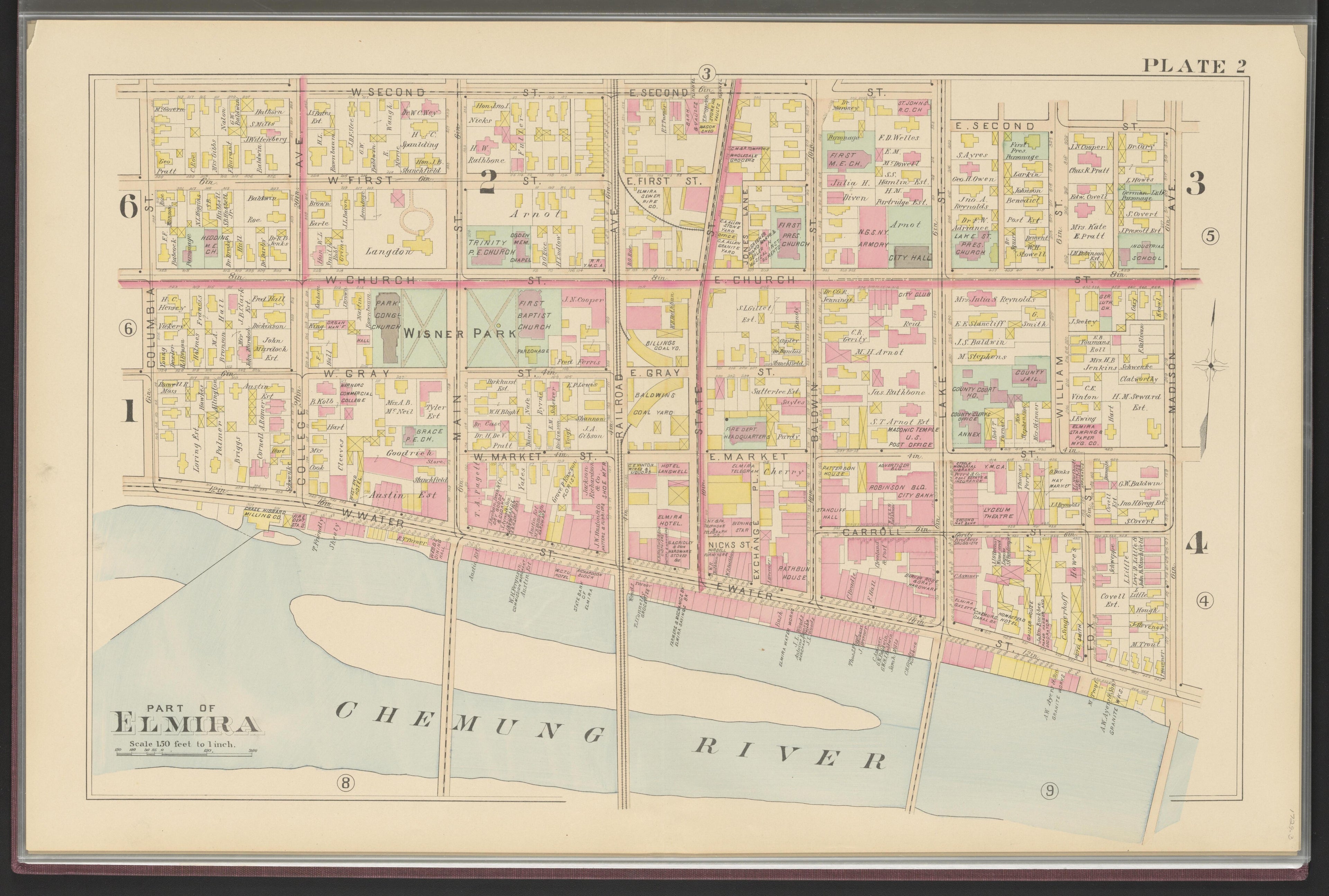 Image 4 of Atlas of the City of Elmira, New York from Atlas of the City of Elmira, New York : from Official Records, Private Plans and Surveys, Under the Direction and Personal Supervision of 1896 by Relic Map Company