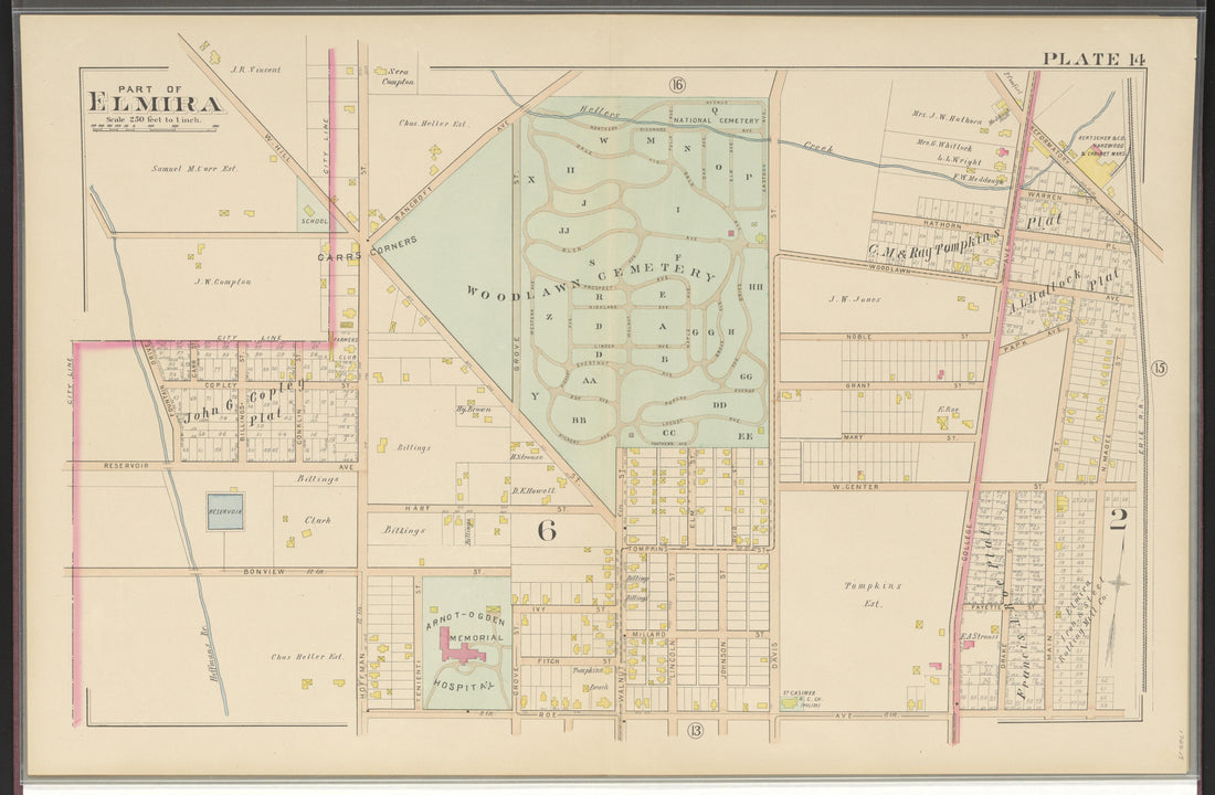 Image 16 of Atlas of the City of Elmira, New York from Atlas of the City of Elmira, New York : from Official Records, Private Plans and Surveys, Under the Direction and Personal Supervision of 1896 by Relic Map Company