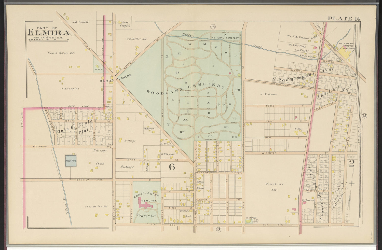 Image 16 of Atlas of the City of Elmira, New York from Atlas of the City of Elmira, New York : from Official Records, Private Plans and Surveys, Under the Direction and Personal Supervision of 1896 by Relic Map Company