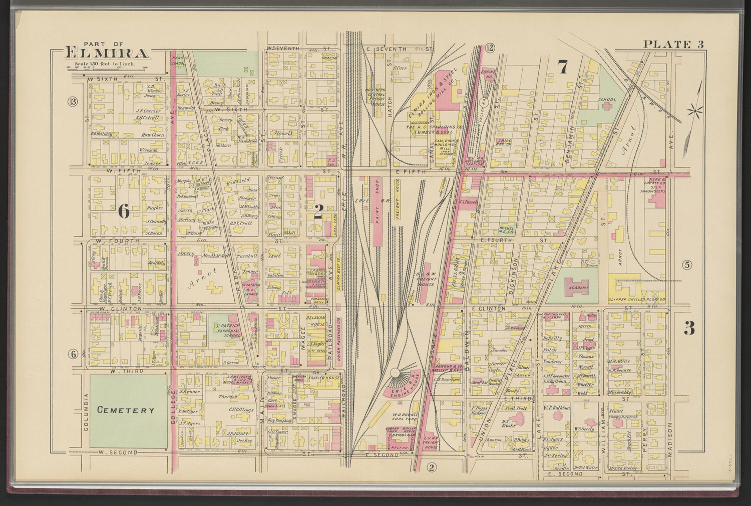 Image 5 of Atlas of the City of Elmira, New York from Atlas of the City of Elmira, New York : from Official Records, Private Plans and Surveys, Under the Direction and Personal Supervision of 1896 by Relic Map Company