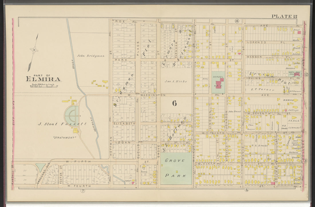 Image 15 of Atlas of the City of Elmira, New York from Atlas of the City of Elmira, New York : from Official Records, Private Plans and Surveys, Under the Direction and Personal Supervision of 1896 by Relic Map Company
