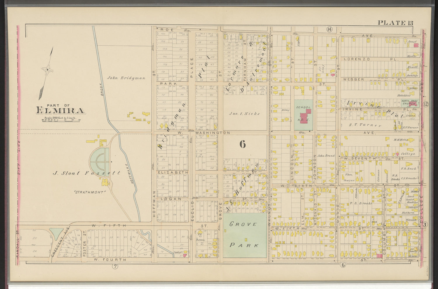 Image 15 of Atlas of the City of Elmira, New York from Atlas of the City of Elmira, New York : from Official Records, Private Plans and Surveys, Under the Direction and Personal Supervision of 1896 by Relic Map Company