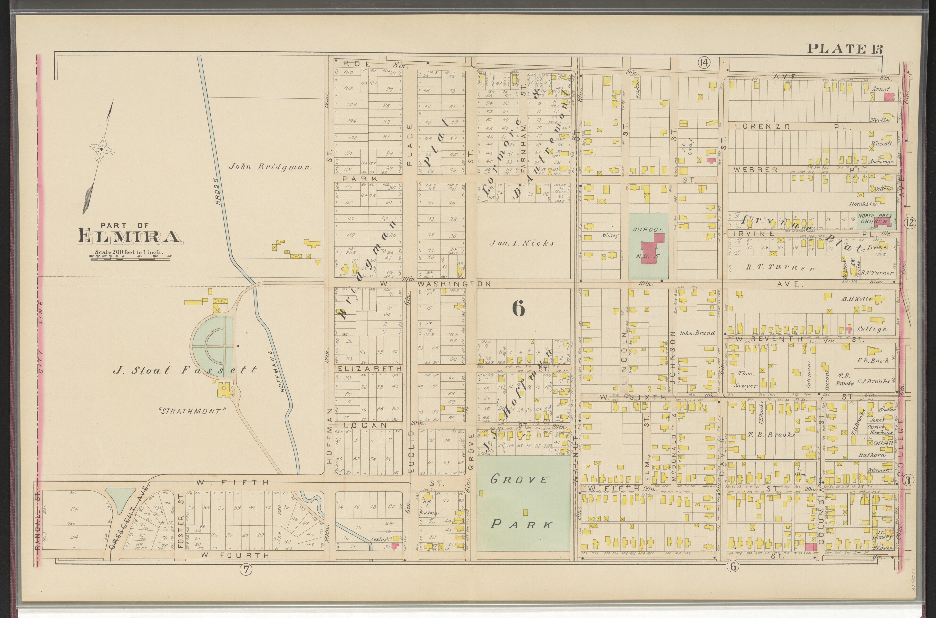 Image 15 of Atlas of the City of Elmira, New York from Atlas of the City of Elmira, New York : from Official Records, Private Plans and Surveys, Under the Direction and Personal Supervision of 1896 by Relic Map Company