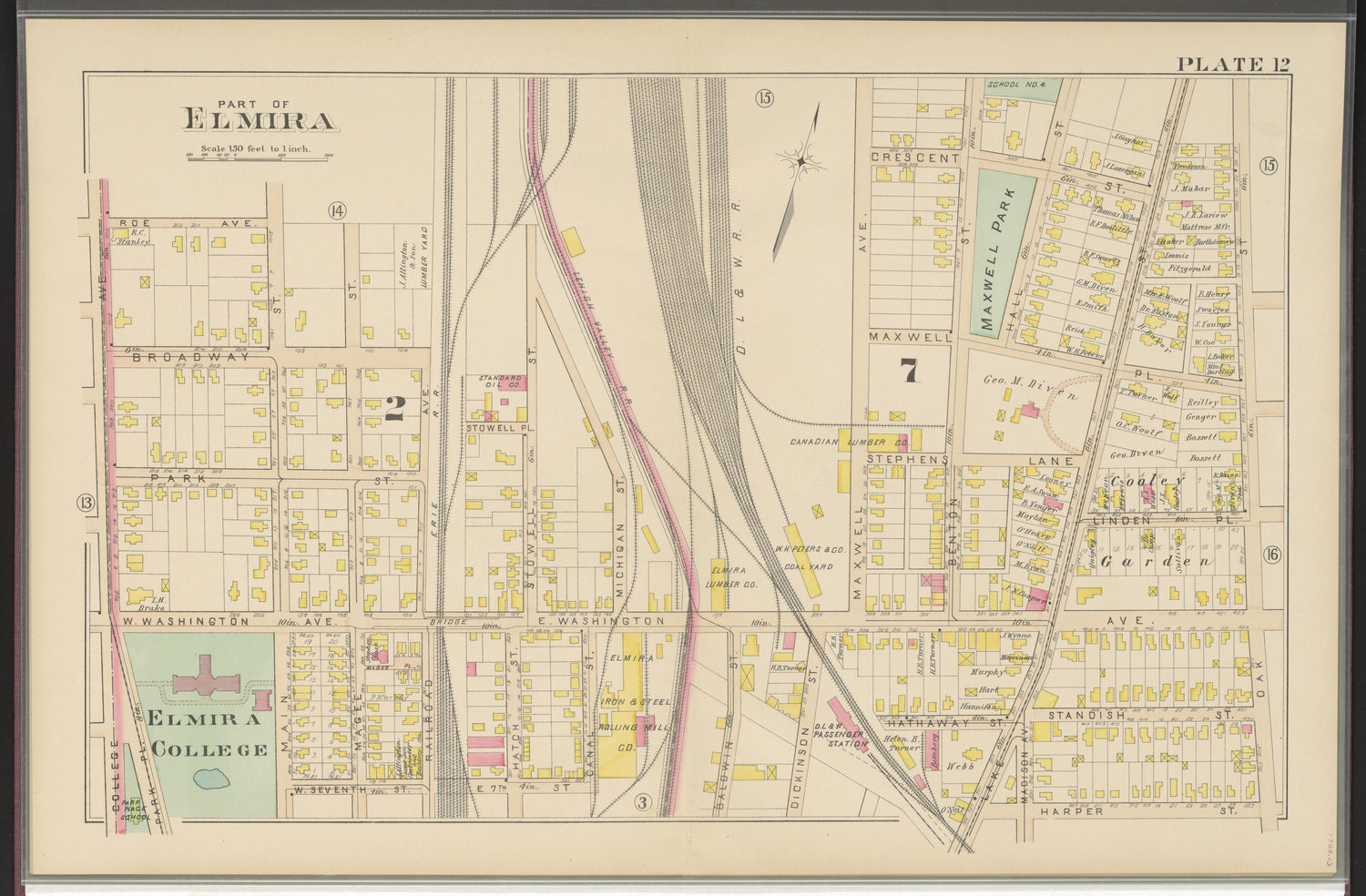 Image 14 of Atlas of the City of Elmira, New York from Atlas of the City of Elmira, New York : from Official Records, Private Plans and Surveys, Under the Direction and Personal Supervision of 1896 by Relic Map Company