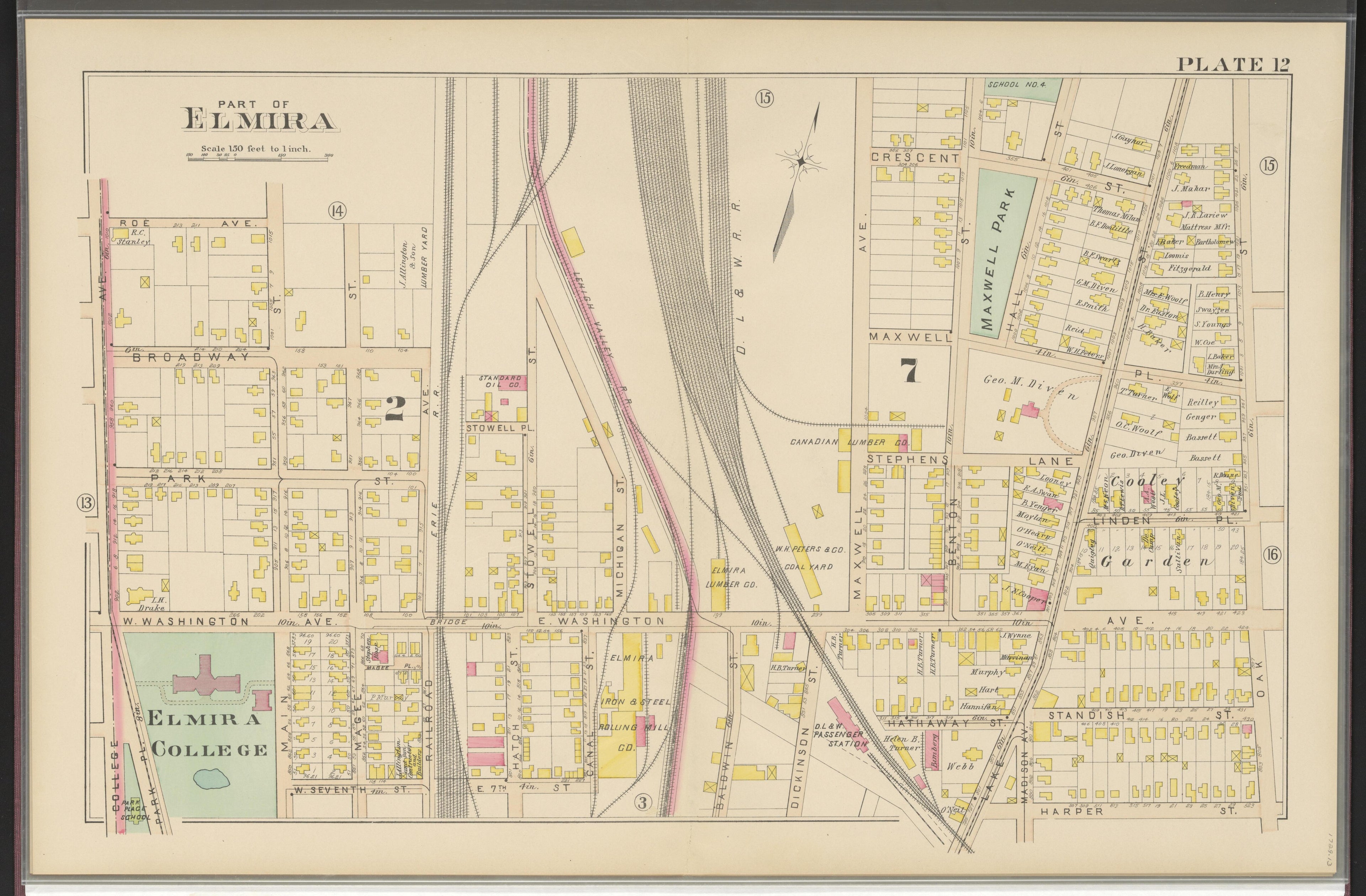 Image 14 of Atlas of the City of Elmira, New York from Atlas of the City of Elmira, New York : from Official Records, Private Plans and Surveys, Under the Direction and Personal Supervision of 1896 by Relic Map Company
