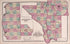Hancock, Brown and Adams; Pike, Scott, Morgan, Greene, Jersey and Calhoun from Atlas of Kendall County and the State of Illinois : to Which Is Added an Atlas of the United States, Maps of the Hemispheres &c. &c. &c 1870 by Relic Map Company