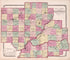 Fulton, McDonough,Schuyler, Mason, Cass & Menard from Atlas of Kendall County and the State of Illinois : to Which Is Added an Atlas of the United States, Maps of the Hemispheres &c. &c. &c 1870 by Relic Map Company