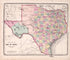 Texas from Atlas of Kendall County and the State of Illinois : to Which Is Added an Atlas of the United States, Maps of the Hemispheres &c. &c. &c 1870 by Relic Map Company
