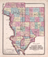 Jackson, Union, Williamson, Johnson, Alexander & Pulaski from Atlas of Kendall County and the State of Illinois : to Which Is Added an Atlas of the United States, Maps of the Hemispheres &c. &c. &c 1870 by Relic Map Company